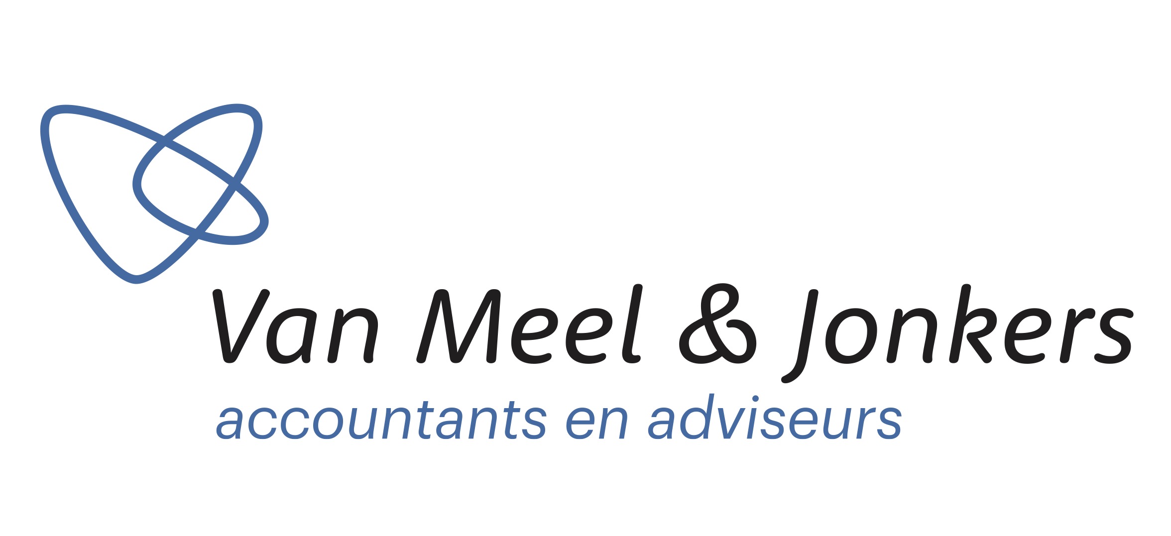 Het logo van Van Meel en Jonkers, welke in dit pand gevestigd zijn.