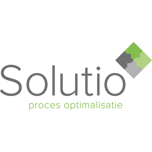 Het logo van Solutio tonen, een bedrijf wat in dit pand werkzaam is.